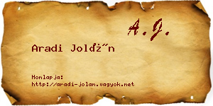 Aradi Jolán névjegykártya
