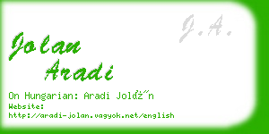 jolan aradi business card